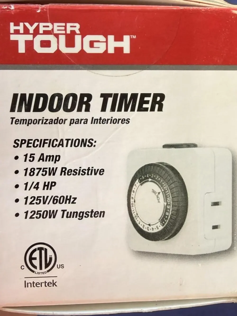 Hyper Tough 1 Outlet Mechanical Indoor Plug In Timer 30 Min 1875W White